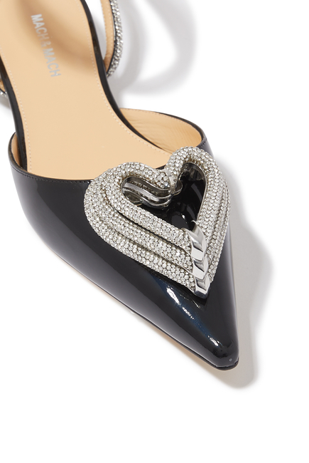 Triple Heart Patent Leather Flats
